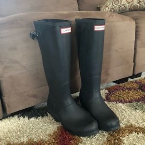 Women's Original Back Adjustable Rain Boots: Black